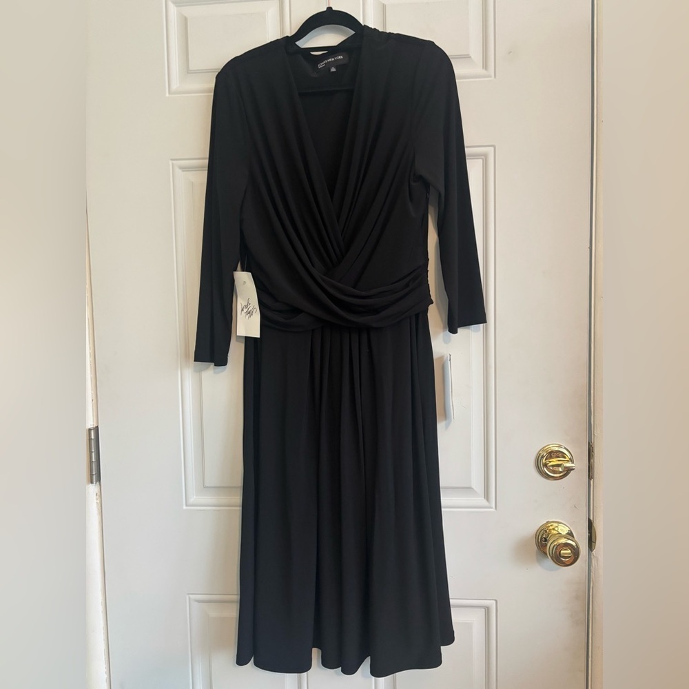 NWT Jones New York Black L/S Evening Dress, Size 12